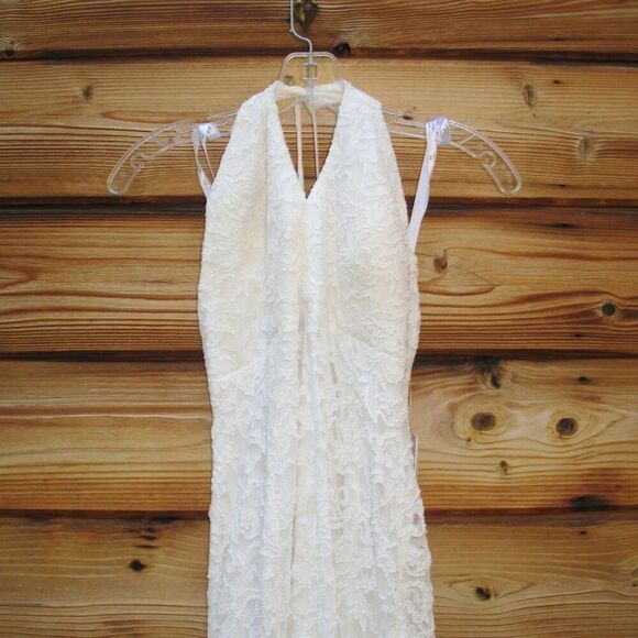 DB Studio Stretch Lace Halter Neck Gown - Picture 7 of 13